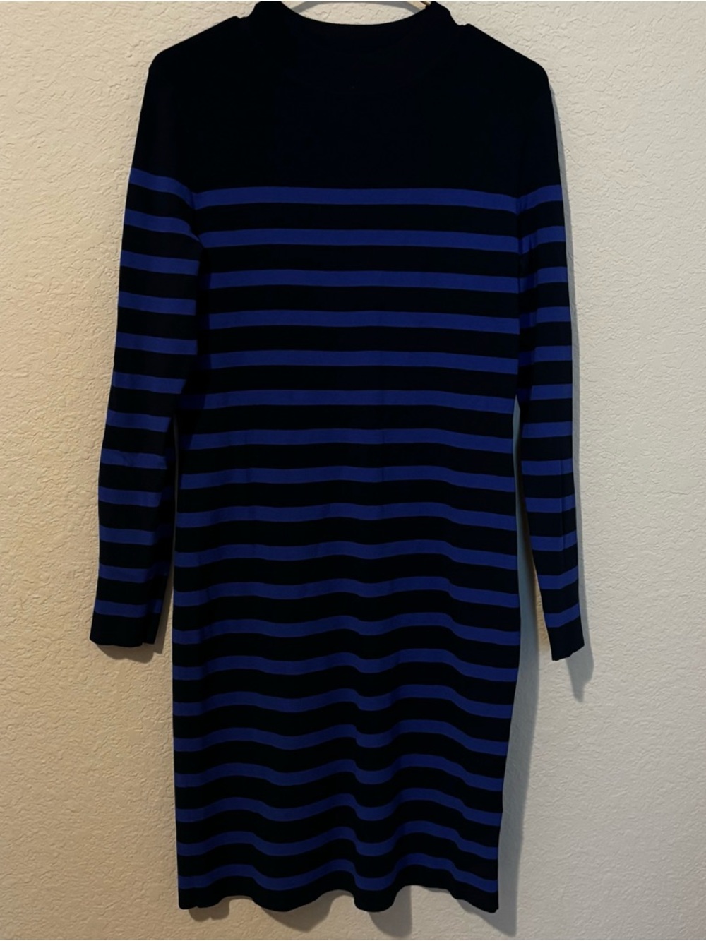 Banana Republic Womens Blue Stripe Long Sleeved Sweater Dress Size Medium